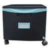 Single-drawer Mobile Filing Cabinet, 14.75w X 18.25d X 12.75h, Black/teal