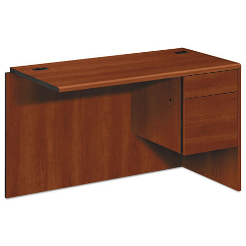 Image of 10700 "l" Workstation Return, Right 3/4 Pedestal, 48w X 24d X 29 1/2h, Cognac