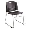 Vy Series Stack Chairs, Black Seat/black Back, Silver Base, 2/carton