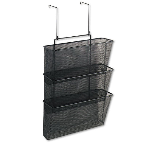 Image of Mesh Partition Additions Three-file Pocket Organizer, 12 5/8 X 16 3/4, Black