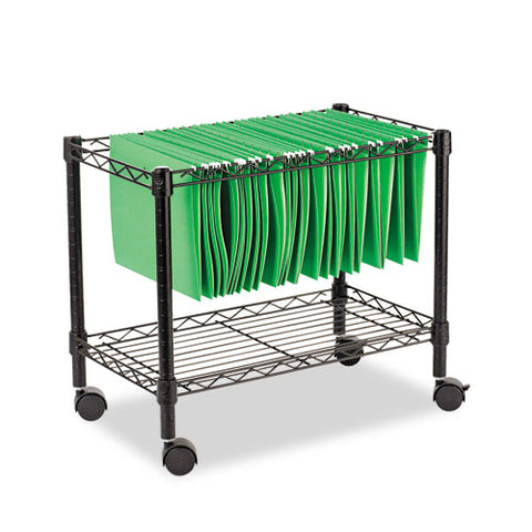 Image of Single-tier Rolling File Cart, 24w X 14d X 21h, Black