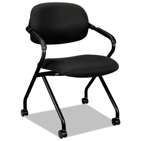 Image of Hvl303 Nesting Arm Chair, Black Seat/black Back, Black Base