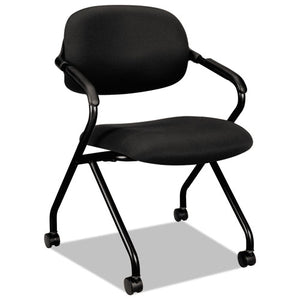 Hvl303 Nesting Arm Chair, Black Seat/black Back, Black Base