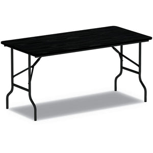 Wood Folding Table, 71 7/8w X 17 3/4d X 29 1/8h, Black