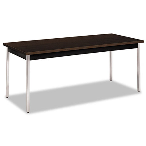 Image of Utility Table, Rectangular, 72w X 30d X 29h, Mocha/black