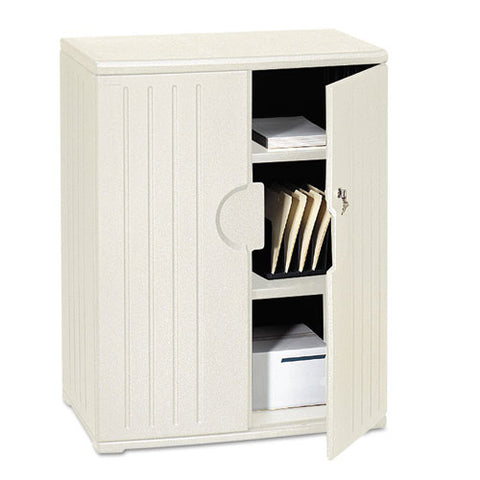 Image of Officeworks Resin Storage Cabinet, 36w X 22d X 46h, Platinum