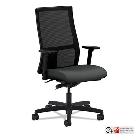 Image of Ignition Series Mesh Mid-back Work Chair, Supports Up To 300 Lbs., Iron Ore Seat/black Back, Black Base