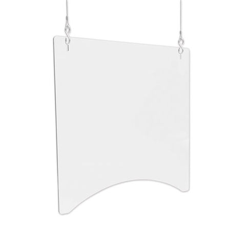 Image of Hanging Barrier, 23.75" X 23.75", Polycarbonate, Clear, 2/carton