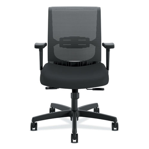 Image of Convergence Mid-back Task Chair With Syncho-tilt Control/seat Slide, Supports Up To 275 Lbs, Black Seat/back, Black Base