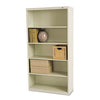 Metal Bookcase, Five-shelf, 34-1/2w X 13-1/2d X 66h, Putty