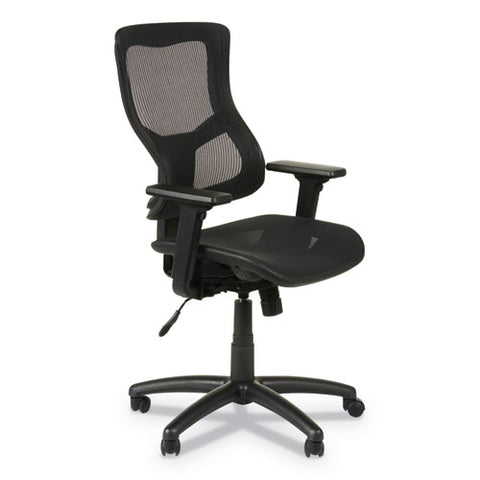 Image of Alera Elusion Ii Series Suspension Mesh Mid-back Synchro With Seat Slide Chair, Up To 275 Lbs, Black Seat/back, Black Base