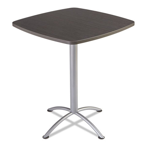 Image of Iland Table, Contour, Square Bistro Style, 36" X 36" X 42", Gray Walnut/silver