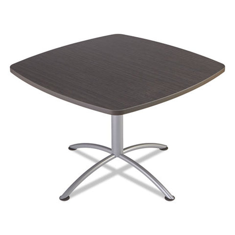 Image of Iland Table, Contour, Square Seated Style, 42" X 42" X 29", Gray Walnut/silver