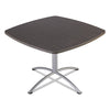 Iland Table, Contour, Square Seated Style, 42" X 42" X 29", Gray Walnut/silver