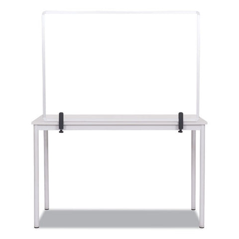 Image of Protector Series Glass Aluminum Desktop Divider, 40.9 X 0.16 X 27.6, Clear