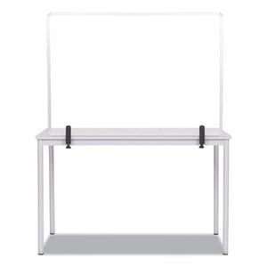 Protector Series Glass Aluminum Desktop Divider, 40.9 X 0.16 X 27.6, Clear