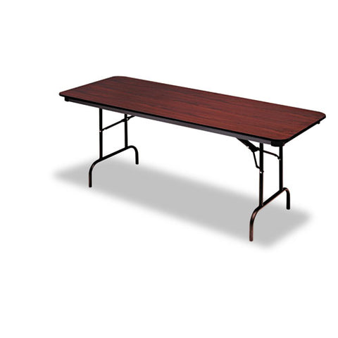 Image of Premium Wood Laminate Folding Table, Rectangular, 96w X 30d X 29h, Mahogany