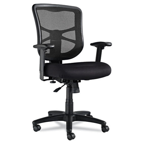 Image of Alera Elusion Series Mesh Mid-back Swivel/tilt Chair, Supports Up To 275 Lbs., Black Seat/black Back, Black Base