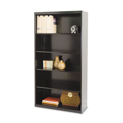 Image of Metal Bookcase, Five-shelf, 34-1/2w X 13-1/2d X 66h, Black