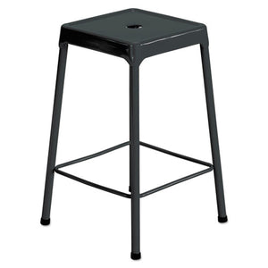 Counter-height Steel Stool, 25" Seat Height, Supports Up To 250 Lbs., Black Seat/black Back, Black Base