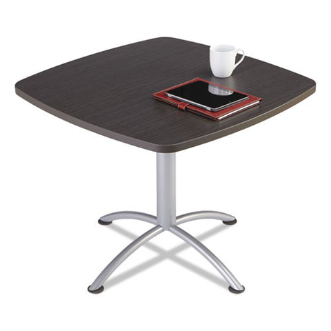 Image of Iland Table, Contour, Square Seated Style, 36" X 36" X 29", Gray Walnut/silver