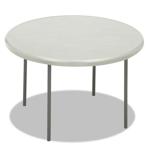 Image of Indestructables Too 1200 Series Resin Folding Table, 48 Dia X 29h, Platinum