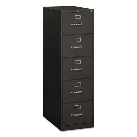 Image of 310 Series Five-drawer Full-suspension File, Legal, 18.25w X 26.5d X 60h, Charcoal