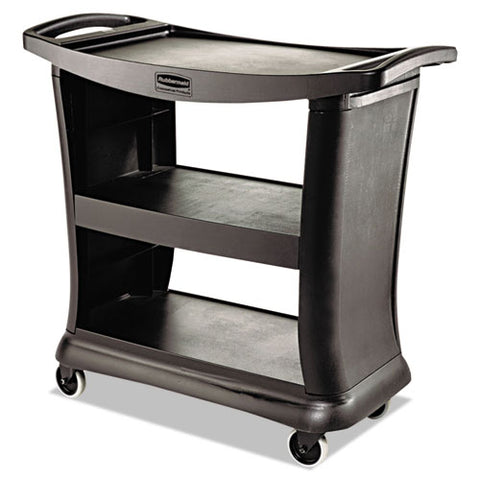 Image of Executive Service Cart, Three-shelf, 20.33w X 38.9d X 38.9 H, Black