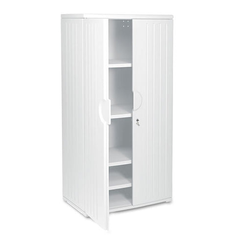 Image of Officeworks Resin Storage Cabinet, 36w X 22d X 72h, Platinum