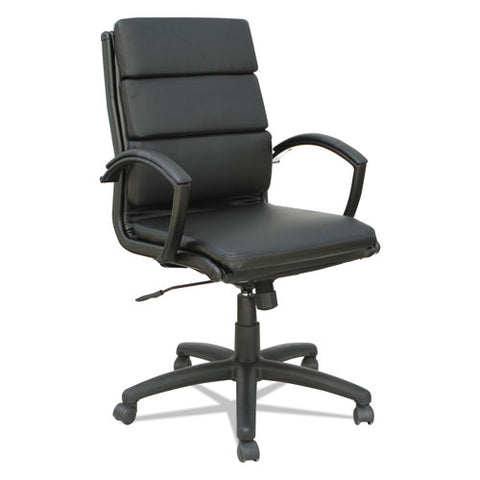 Image of Alera Neratoli Mid-back Slim Profile Chair, Supports Up To 275 Lbs, Black Seat/black Back, Black Base