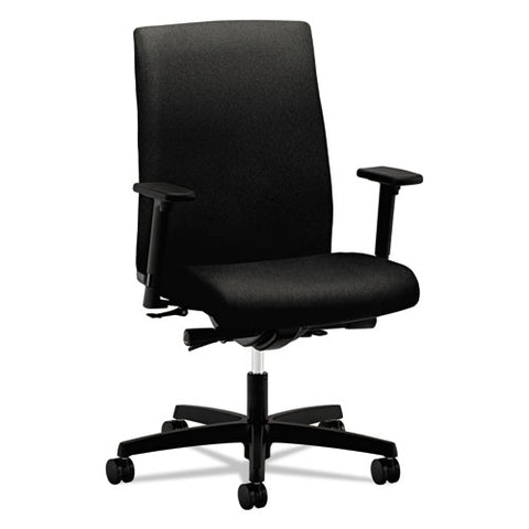 Image of Ignition Series Mid-back Work Chair, Supports Up To 300 Lbs., Black Seat/black Back, Black Base