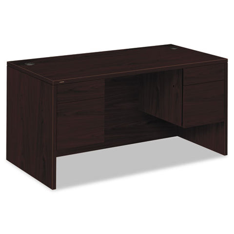 Image of 10500 Series 3/4 Height Double Pedestal Desk, 60w X 30d X 29.5h, Mahogany