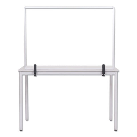 Image of Protector Series Glass Aluminum Desktop Divider, 35.4 X 0.16 X 23.6, Clear