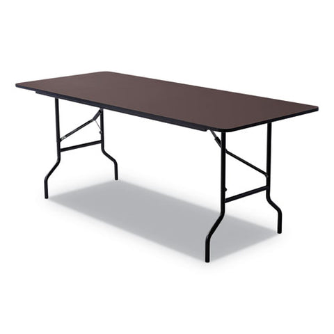 Image of Economy Wood Laminate Folding Table, Rectangular, 72w X 30d X 29h, Walnut