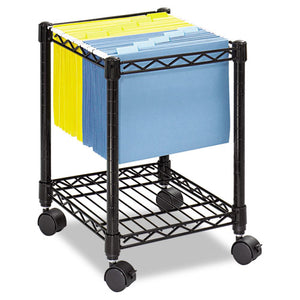 Compact Mobile Wire File Cart, One-shelf, 15.5w X 14d X 19.75h, Black