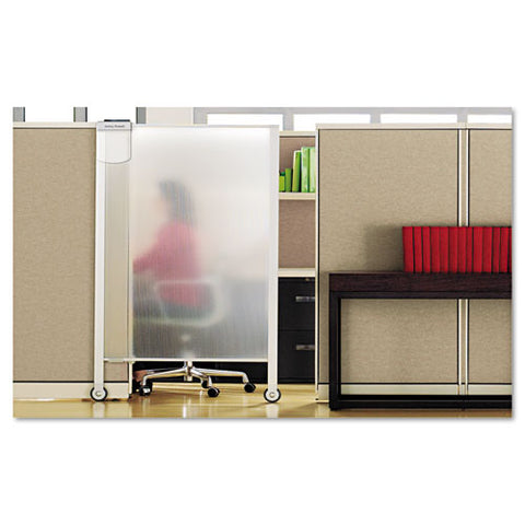 Image of Premium Workstation Privacy Screen, 38w X 64d, Translucent Clear/silver