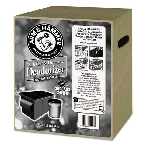 Image of Trash Can & Dumpster Deodorizer With Baking Soda, Unscented, Powder, 30 Lb