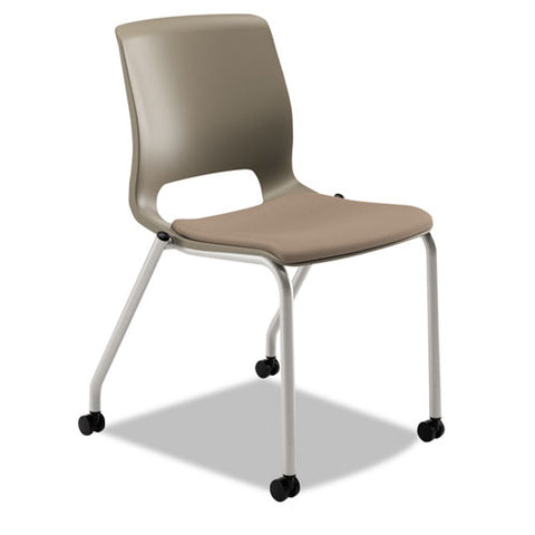 Image of Motivate Four-leg Stacking Chair, Morel Seat/shadow Back, Platinum Base, 2/carton