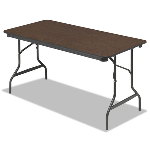 Image of Economy Wood Laminate Folding Table, Rectangular, 60w X 30d X 29h, Walnut