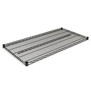 Industrial Wire Shelving Extra Wire Shelves, 48w X 24d, Black, 2 Shelves/carton