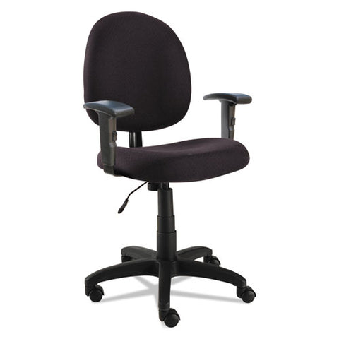 Image of Alera Essentia Series Swivel Task Chair With Adjustable Arms, Supports Up To 275 Lbs, Black Seat/black Back, Black Base