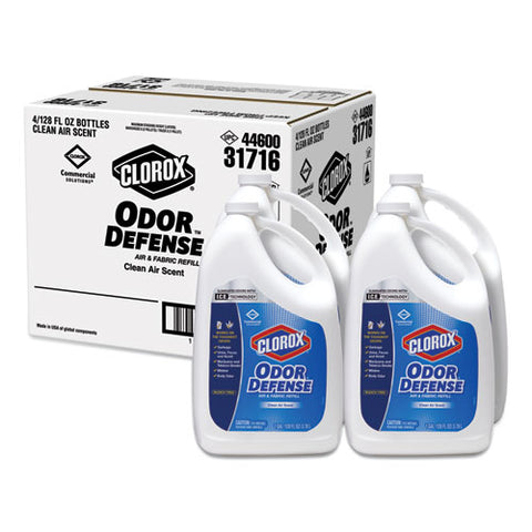 Image of Commercial Solutions Odor Defense Air/fabric Spray, Clean Air, 1 Gal Bottle, 4/carton