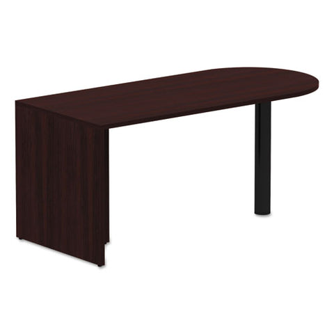 Image of Alera Valencia Series D-top Desk, 65w X 29.53d X 29.53h, Mahogany