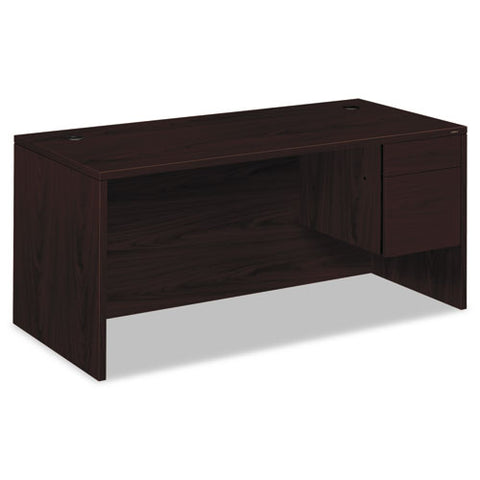 Image of 10500 Series "l" Right 3/4 Height Pedestal Desk, 66w X 30d X 29.5h, Mahogany