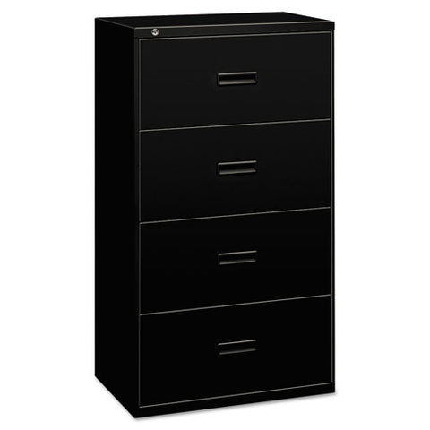 Image of 400 Series Four-drawer Lateral File, 30w X 18d X 52.5h, Black