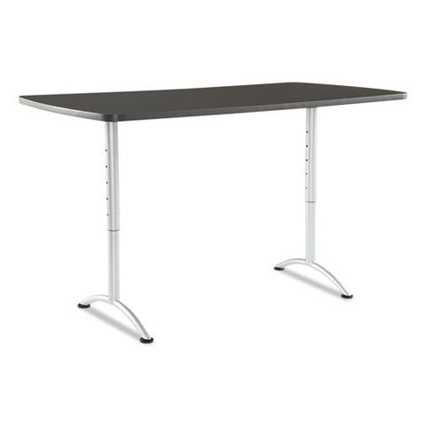 Image of Arc Sit-to-stand Tables, Rectangular Top, 36w X 72d X 30-42h, Graphite/silver