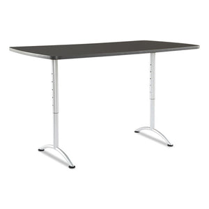 Arc Sit-to-stand Tables, Rectangular Top, 36w X 72d X 30-42h, Graphite/silver