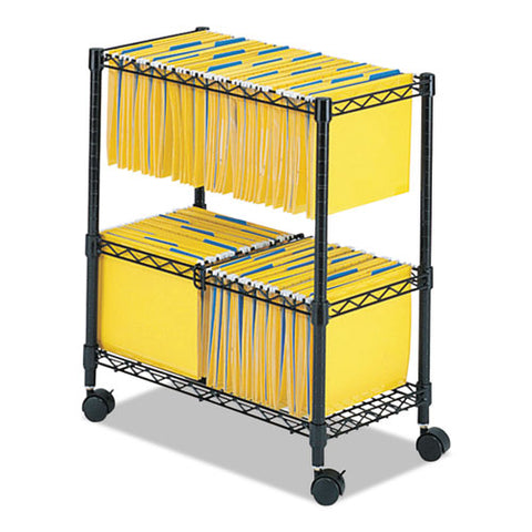 Image of Two-tier Rolling File Cart, 25.75w X 14d X 29.75h, Black