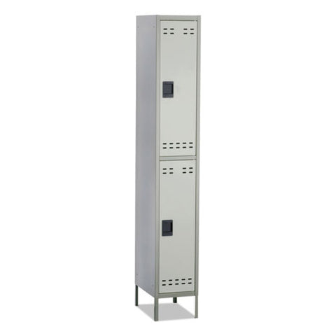 Image of Double-tier Locker, 12w X 18d X 78h, Two-tone Gray