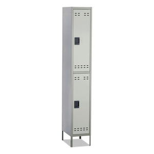 Double-tier Locker, 12w X 18d X 78h, Two-tone Gray